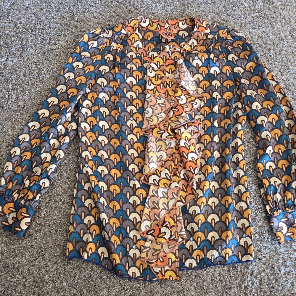 Tory Burch Multicolor Patterned Silk Blouse
